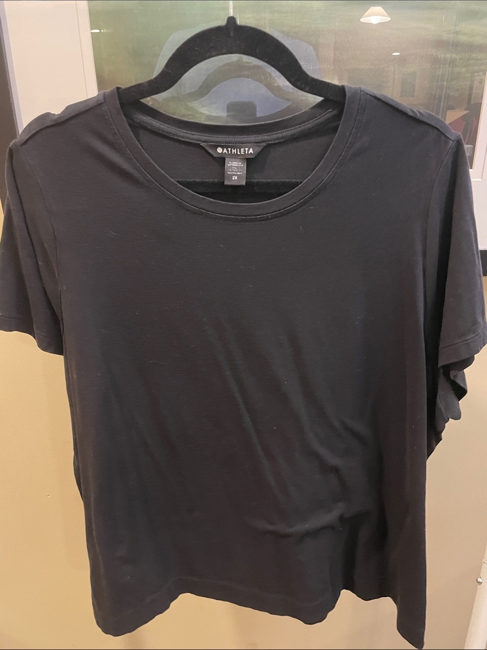 Athleta 2X. Black Short Sleeve Crew Tee